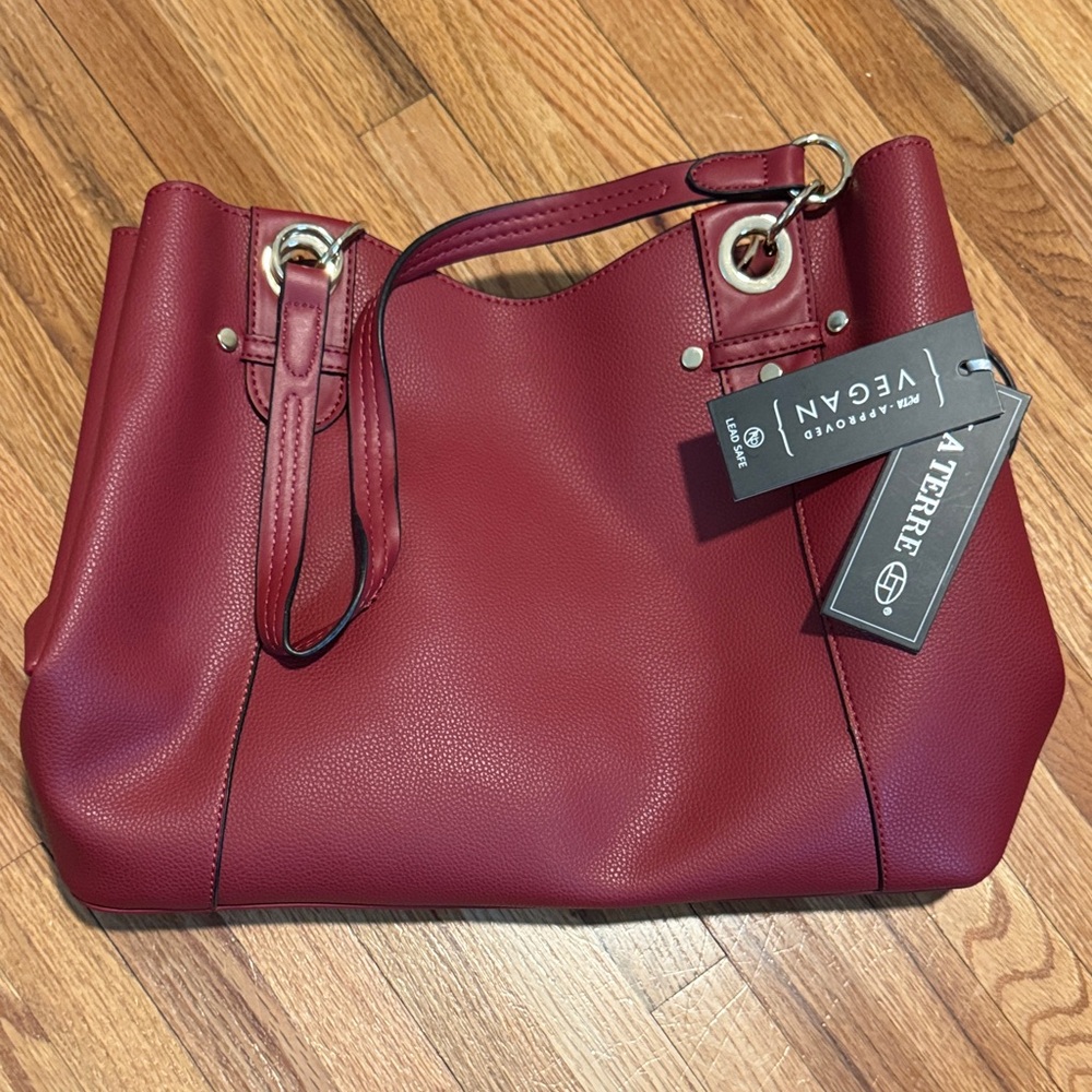 A. Pierre Vegan Red Shoulder Bag